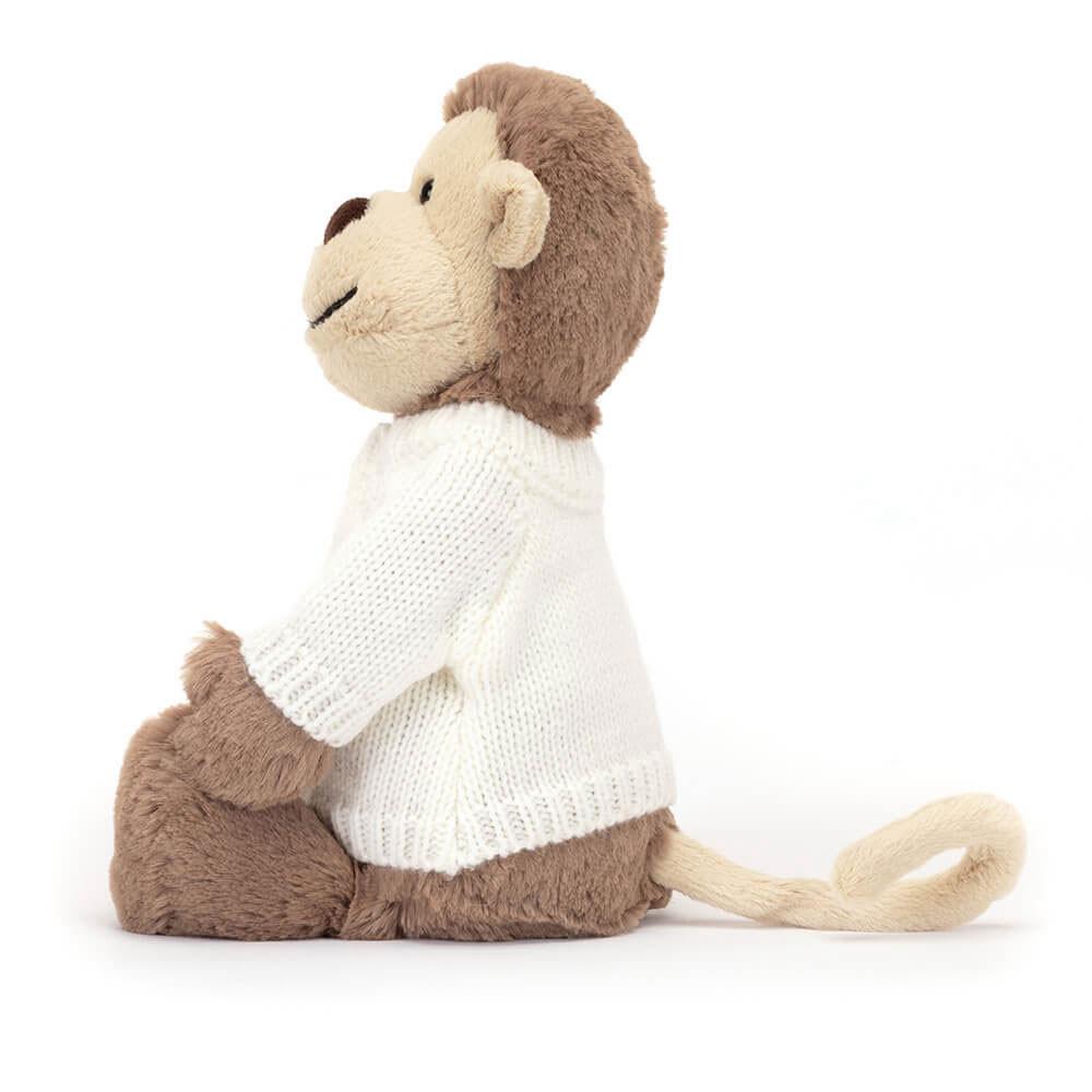 Swetry Jellycat Bashful Monkey with Cream,31cm x 12cm x 9cm Brązowe | Polska  IWJV-85973