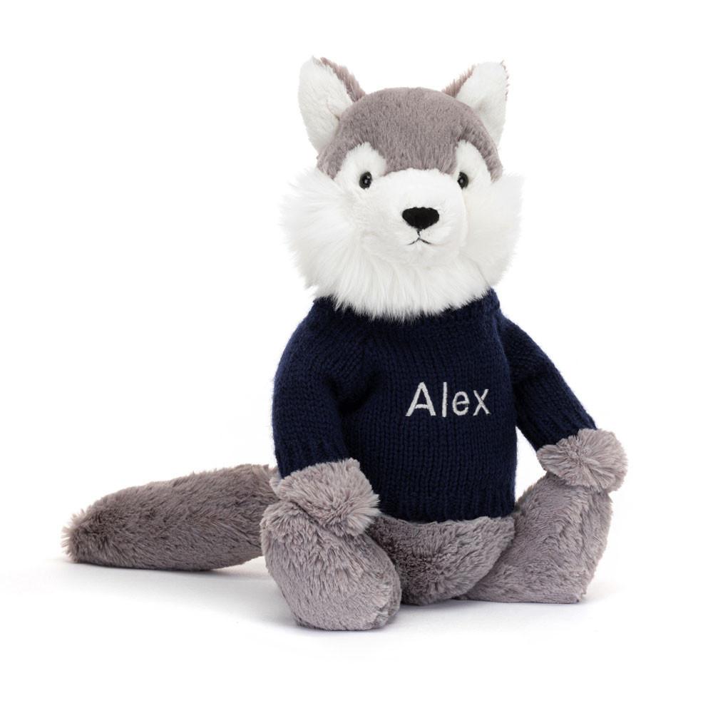 Swetry Jellycat Bashful Wolf,31cm x 12cm x 9cm Szare | Polska  KRIZ-84260