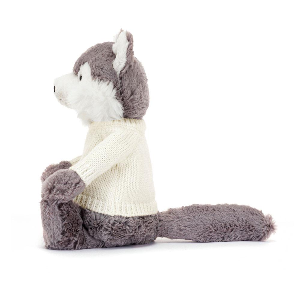 Swetry Jellycat Bashful Wolf with Cream,31cm x 12cm x 9cm Szare | Polska  XNOF-28051
